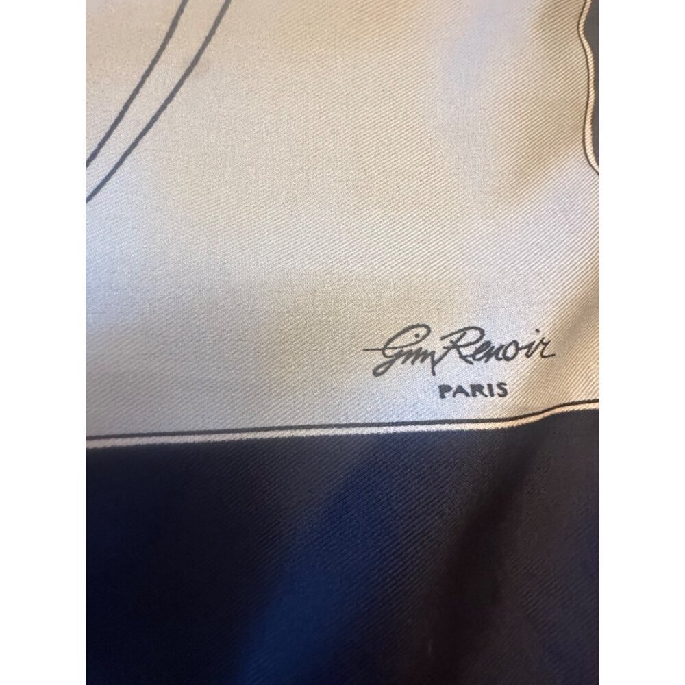Jon Renoir Pairs Blue Monogramed Scarf - Picture 3 of 5